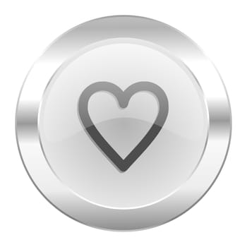 heart chrome web icon isolated