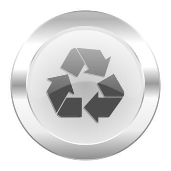 recycle chrome web icon isolated
