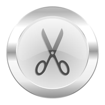 scissors chrome web icon isolated
