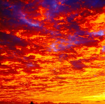 Beautiful Vibrant Sunset Sky.