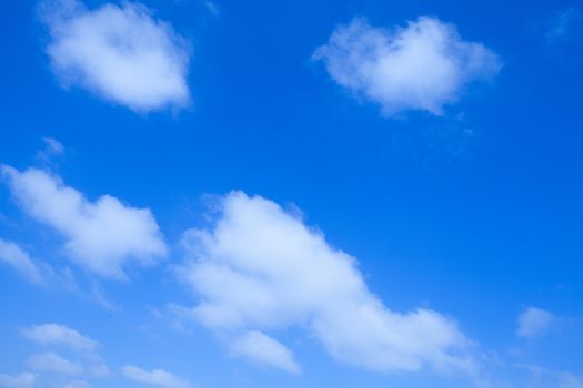 Clouds on evening sky colors.