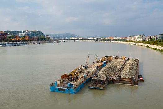 Cargo transportation on the river Danube
