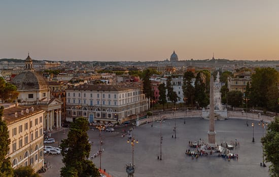 Piazza del Popolo is a large urban square in Rome