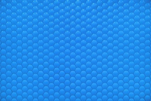 Blue shiny hexagon bubble tile texture background