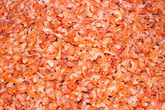 Small dried shrimp for cooking at market