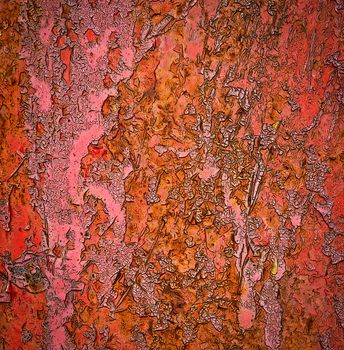 abstract background or texture the old red peeled paint color