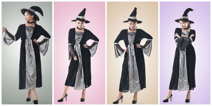 Collection of Asian witch with several pose.