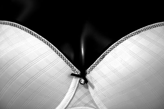 Black bra with decoration close up photo