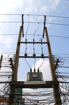 The building of electric transmission tower.