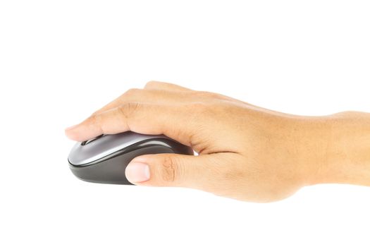 computer mouse and hand