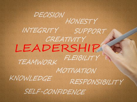 hand writing leadership concept