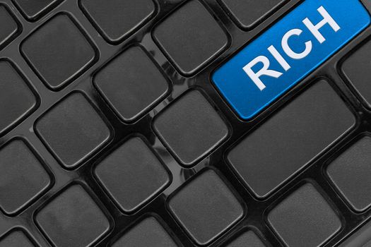 keyboard close up,top view, rich word