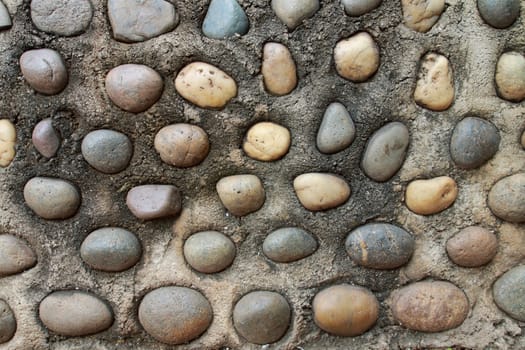 Many rocks are decor in concreate.
