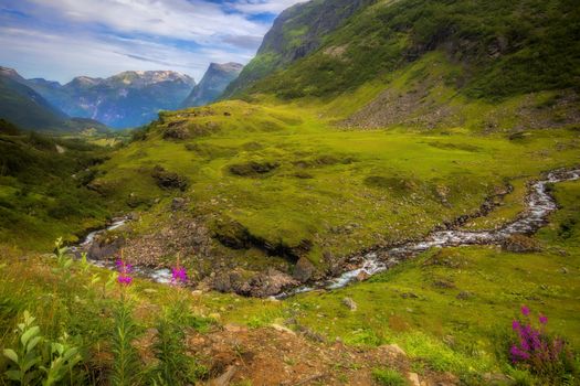 View of the beautiful nature of Stryn, Norway