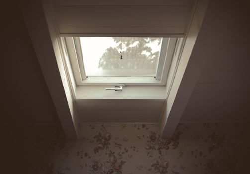Skylight in the morning light for a vintage atmosphere