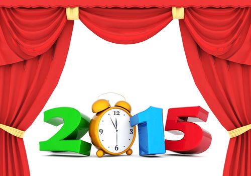 happy new year 2015 Illustrations 3d on a white background