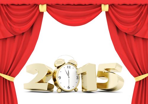 happy new year 2015 Illustrations 3d on a white background