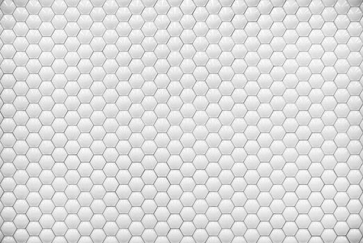 White shiny hexagon bubble tile texture background