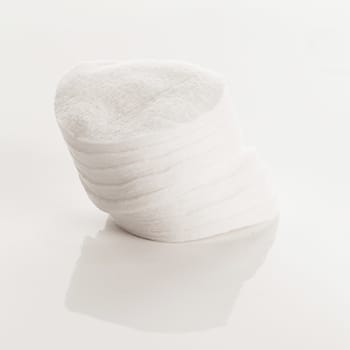 White casual cotton pads on a white background