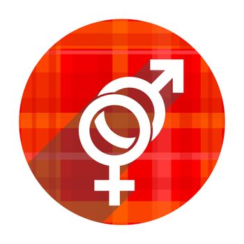 sex red flat icon isolated