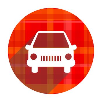 car red flat icon isolated