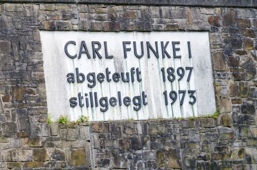 Billboard was located here, the Zeche Carl Funke 1897-1973