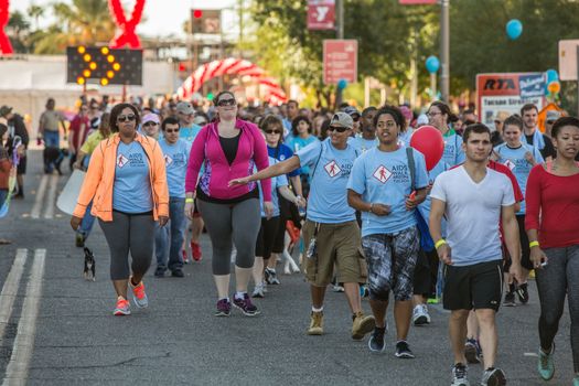 TUCSON, AZ/USA - OCTOBER 12: Unidentified participants in AIDSwalk on October 12, 2014 in Tucson, Arizona, USA.