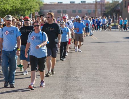TUCSON, AZ/USA - OCTOBER 12: Unidentified participants in AIDSwalk on October 12, 2014 in Tucson, Arizona, USA.