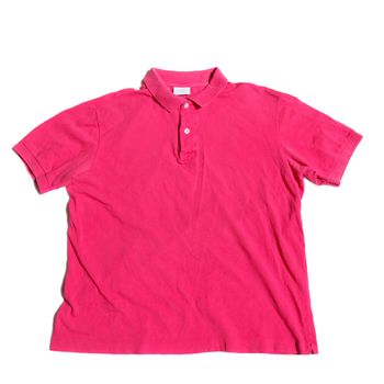 Pink polo shirt on a white background
