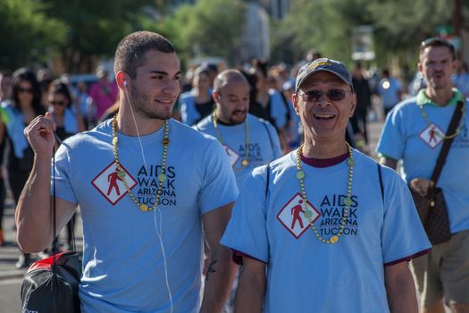 TUCSON, AZ/USA - OCTOBER 12:  Walkers at AIDSwalk on October 12, 2014 in Tucson, Arizona, USA.