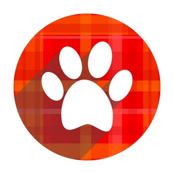 foot red flat icon isolated