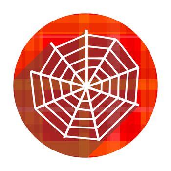 spider web red flat icon isolated