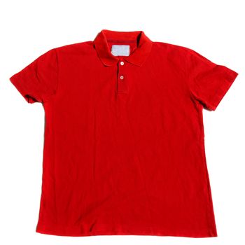 Red polo shirt on a white background