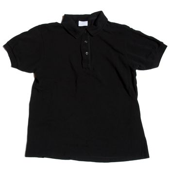 Black polo shirt on a white background