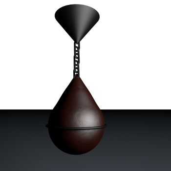 Punching ball pending from ceiling, 3d render