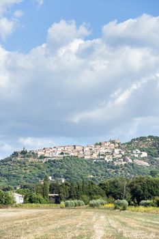View to the town Montepulciano in Tuscany, Italy