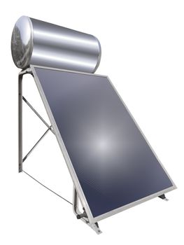 Free standing solar hot water heater ready for installation on a house roof, isolated Free standing solar hot water heater ready for installation on a house roof