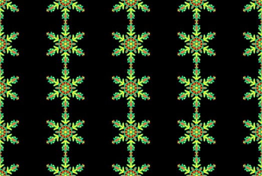 Digital computer grapgic - seamless decorative ornament with snowflaces for design.