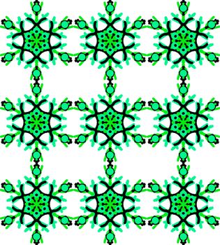 Digital computer grapgic - seamless decorative ornament with snowflaces for design.