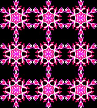 Digital computer grapgic - seamless decorative ornament with snowflaces for design.