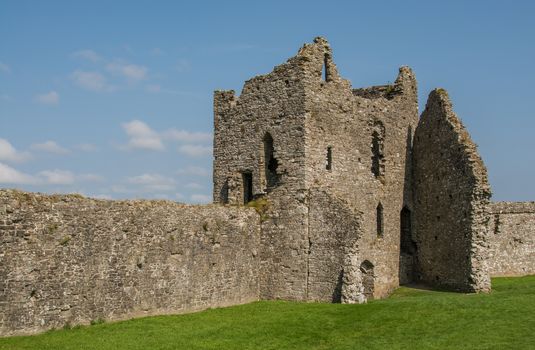 A ruined castle, in South West Wales