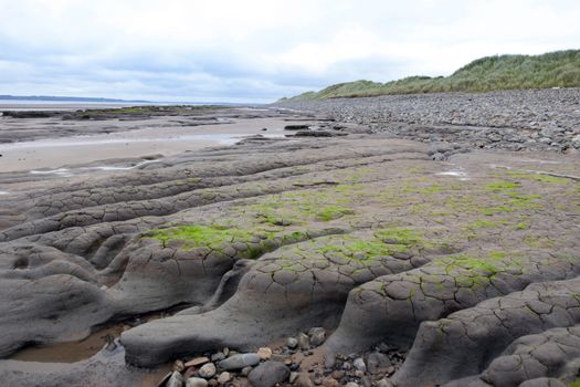 unusual mud banks at Beal beach in county Kerry Ireland on the wild Atlantic way