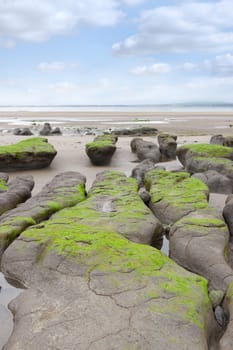 unusual mud banks at Beal beach in county Kerry Ireland on the wild Atlantic way