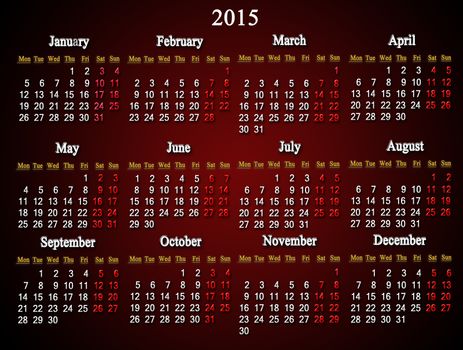 beautiful claret calendar on next  2015 year
