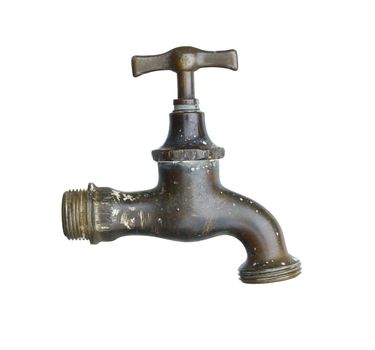 Detail of the old and used faucet