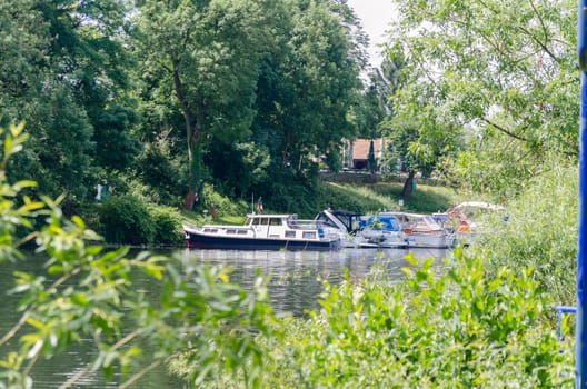 Sport boats, sailing boats in a small motorboat JachthHafen