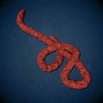 astract render of an ebola virus in human blood