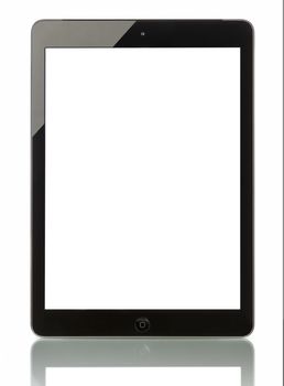 Galati, Romania - October 16, 2014: Apple iPad Air Wi‑Fi + Cellular displaying blank screen. Launch Date of this fifth generation iPad was 1 November 2013.