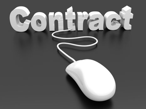 Contract online. 3D rendered Illustration. 