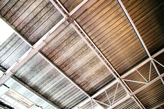 Ceiling of a industrial production building.